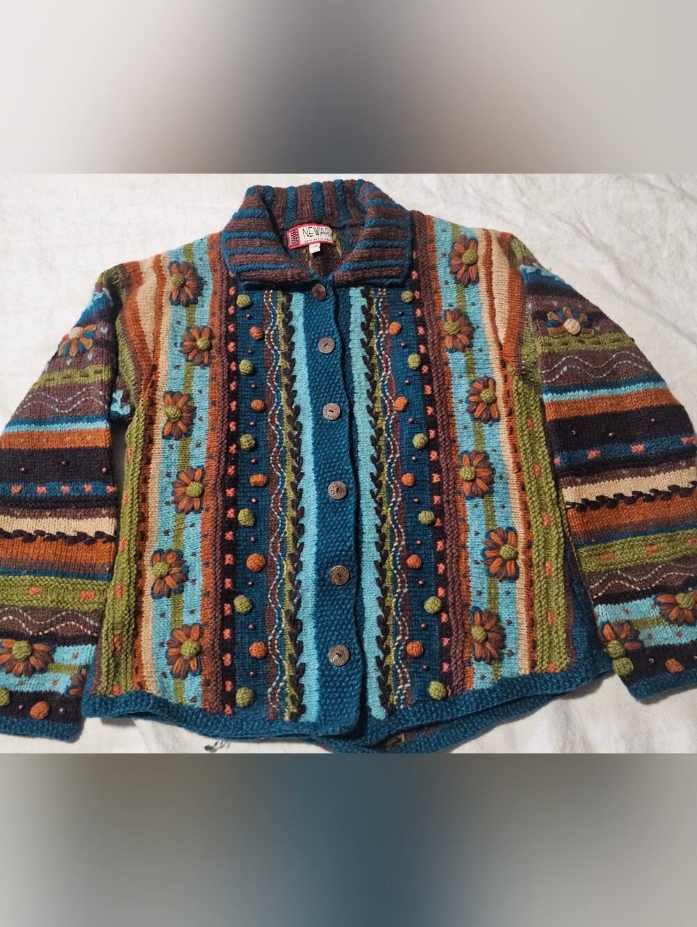 Newari - Hand Knit Nepal Wool Cardigan